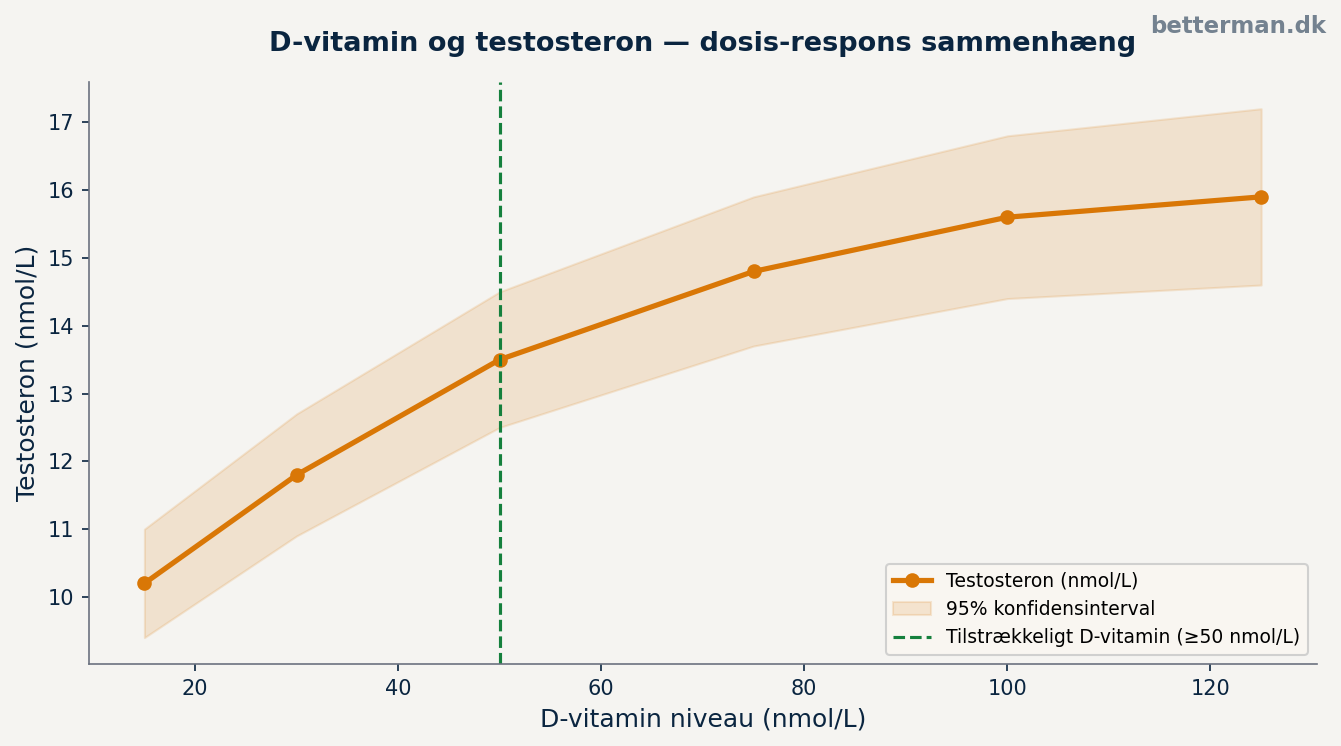 Effekten af D-vitamin, zink og ashwagandha på testosteron — evidensoversigt