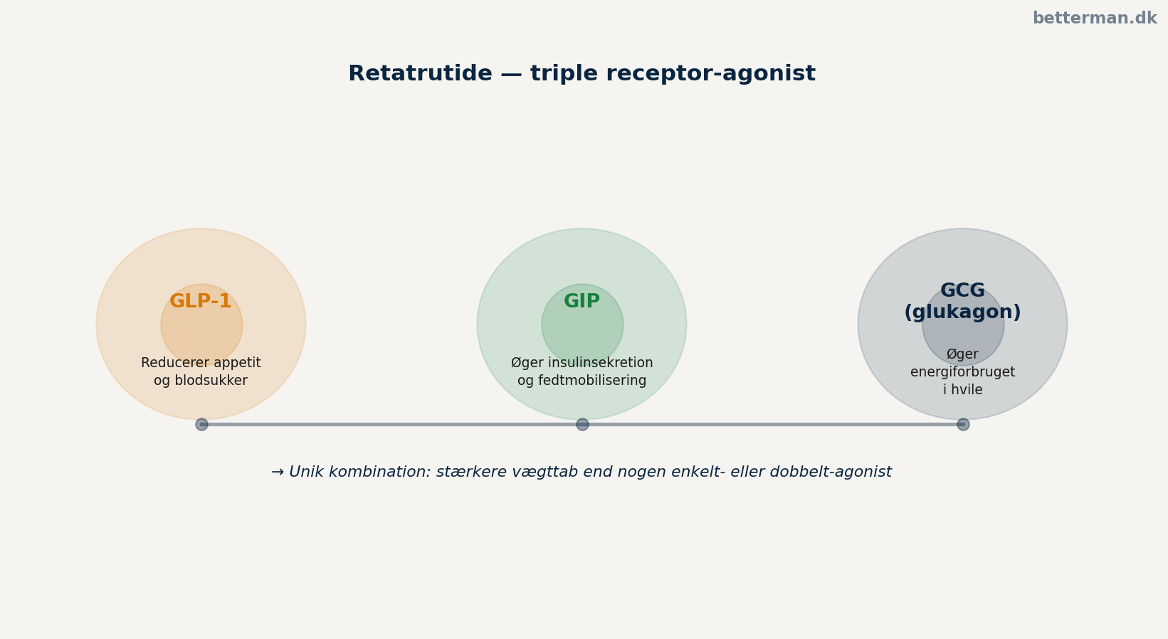 Retatrutide — triple receptor-agonist: GLP-1, GIP og glukagon