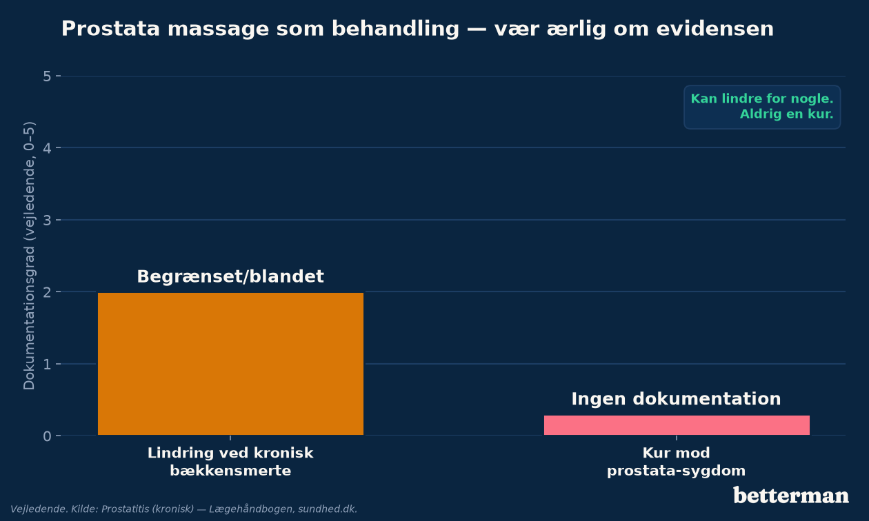 Prostata massage som behandling — evidensen er begrænset, ikke en kur