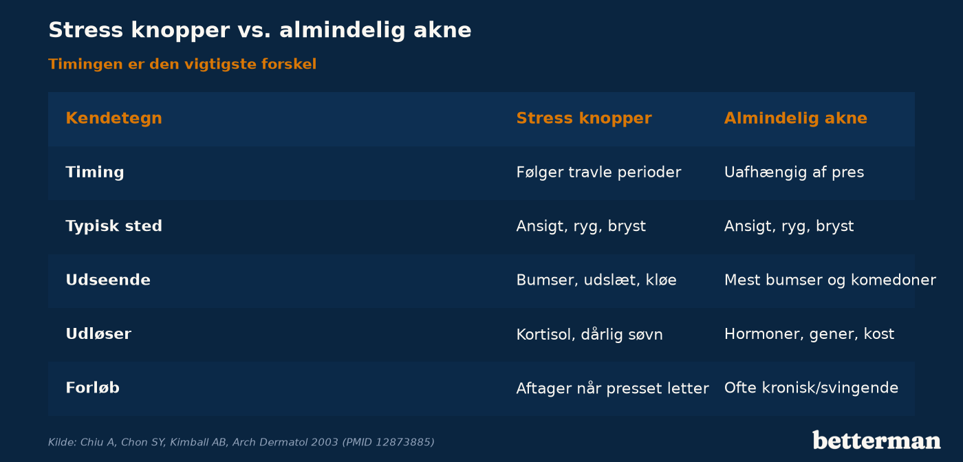 Sådan kender du stress knopper — og hvornår de adskiller sig fra almindelig akne