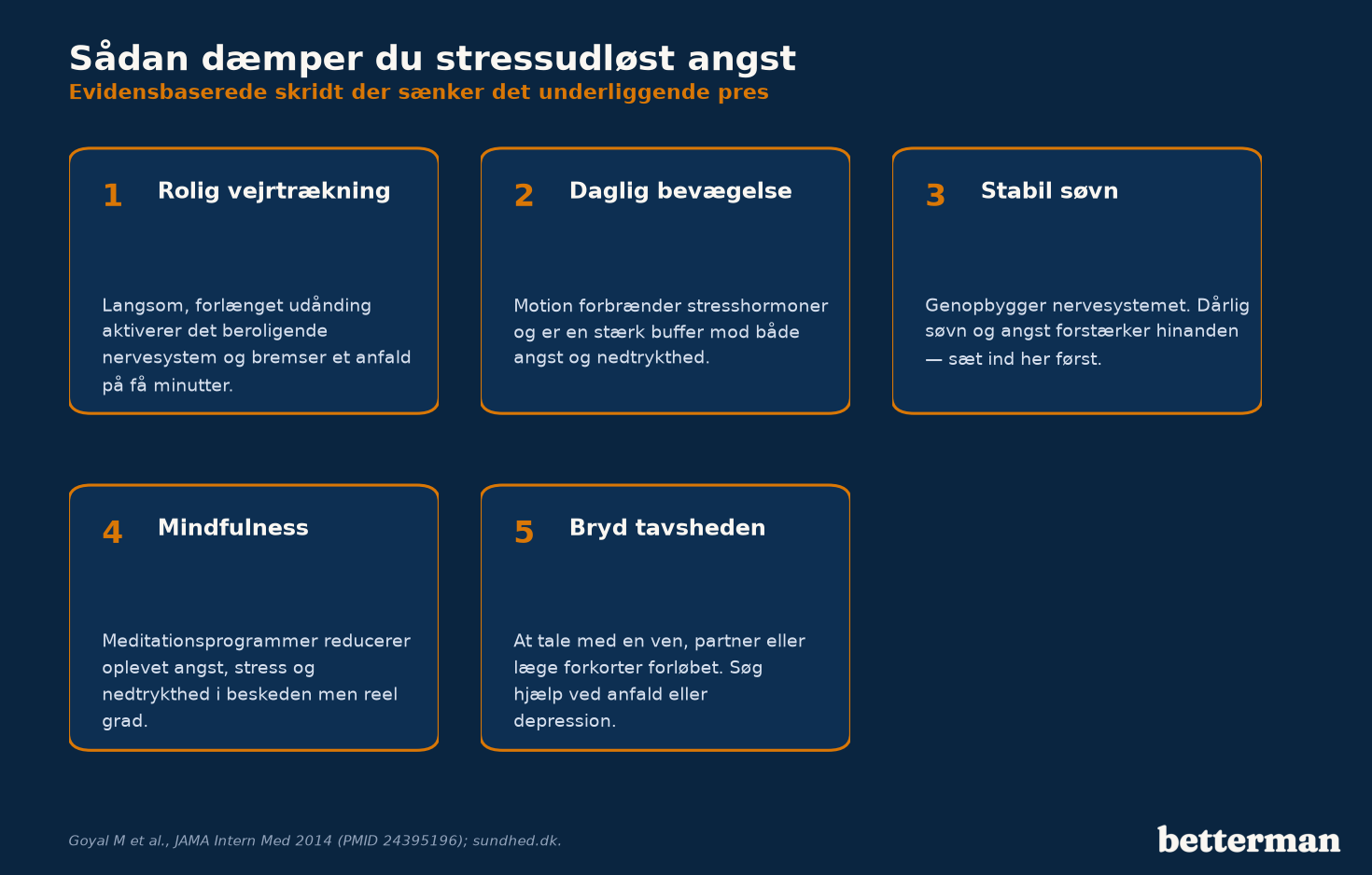 Fem evidensbaserede skridt der dæmper stressudløst angst i hverdagen