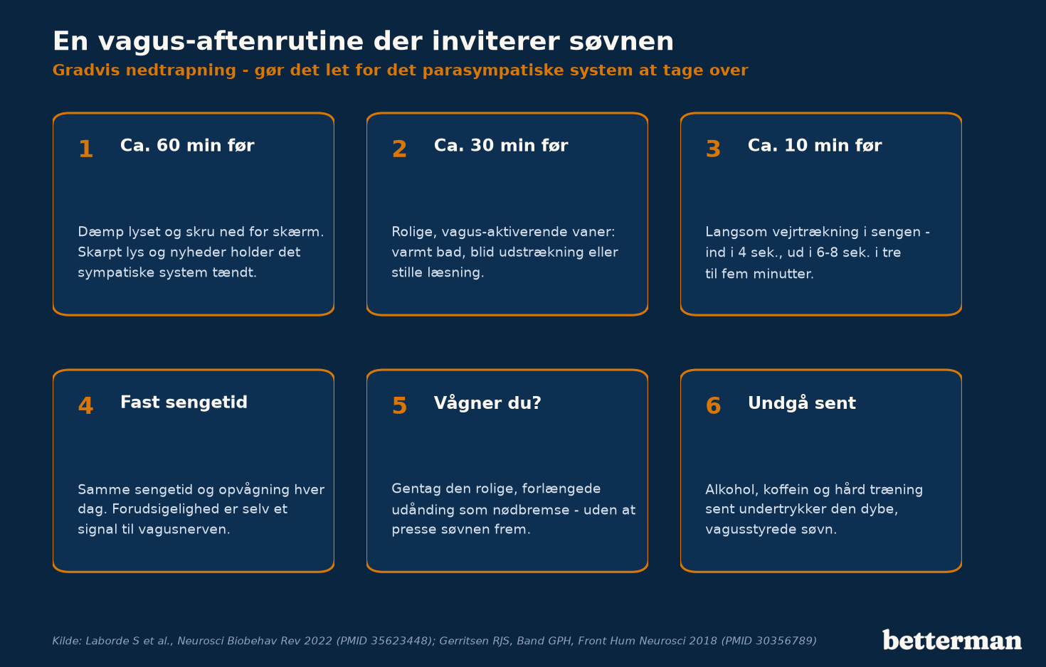 En rolig aftenrutine, der trin for trin lader vagusnerven overtage før sengetid