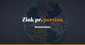 Fødevarer med zink: Fridas tal pr. 100 g og pr. portion — betterman.dk