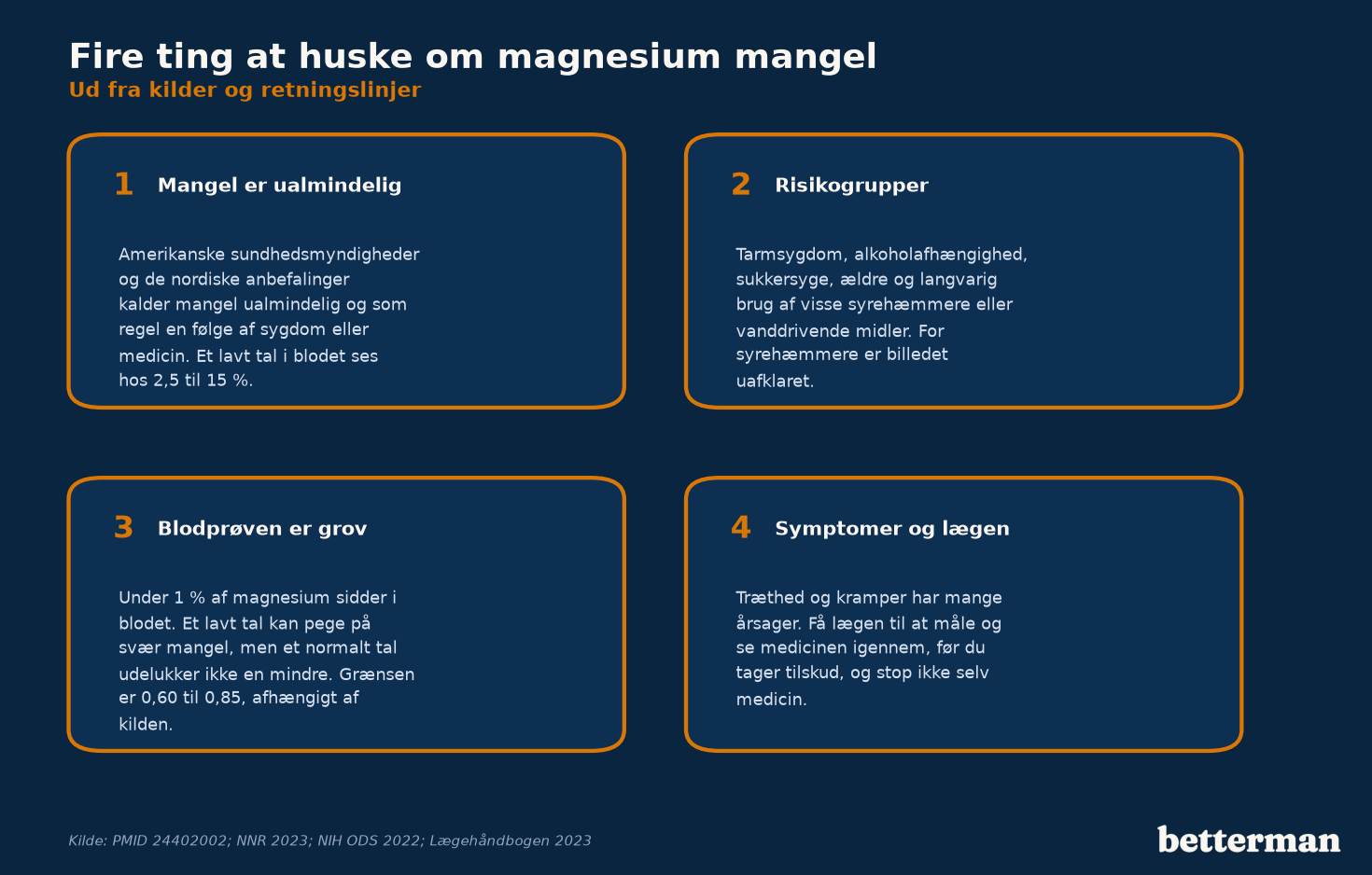 Fire ting at huske om magnesium mangel: ualmindelig, risikogrupper, blodprøven og symptomer
